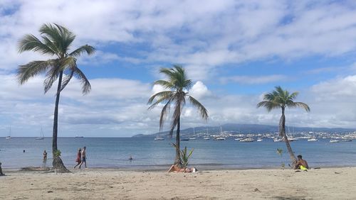 Scenic view of beach against sky