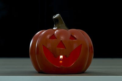 Close-up of pumpkin on table