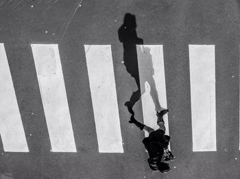 Shadow of woman on wall