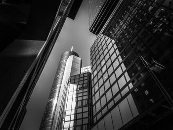 Low angle view of modern buildings in city