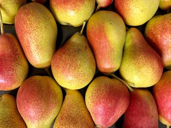 Full frame shot of pears on market stall for sale 