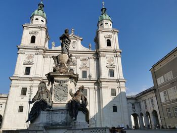 Low angle view of statue of historic building