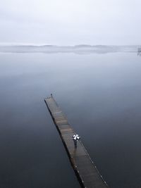 High angle view of sea against sky