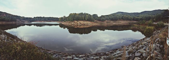 Reflection of clouds in lake