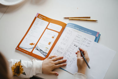 Girl doing math