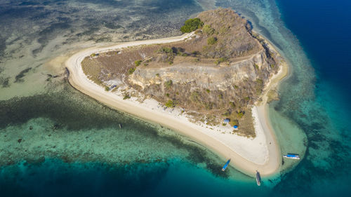 Aerial view of island at sea