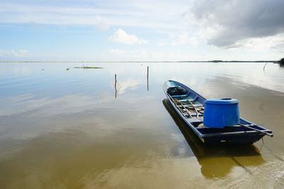 Ship in sea against sky