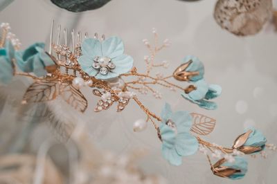 High angle view of christmas decoration on table