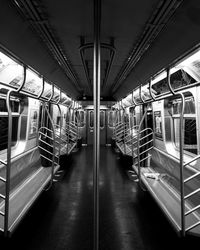 Interior of illuminated train