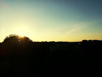 Silhouette of landscape at sunset