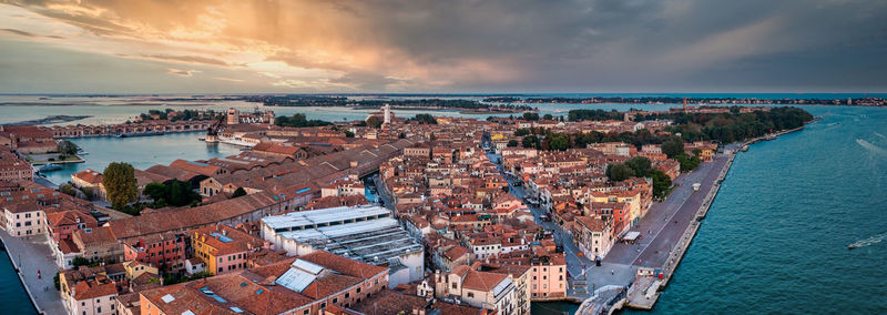 Aerial view of venice near saint mark's square