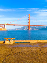 Suspension bridge over sea