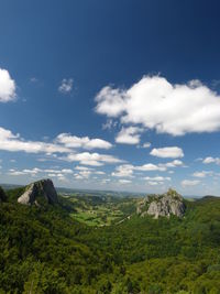 Scenic view of landscape against cloudy sky