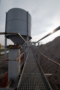 View of silo at factory