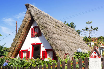 Low angle view of traditional building against sky