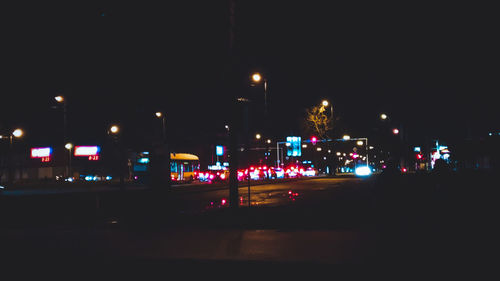 Illuminated city at night