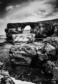 Rock formations on coast