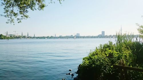 River with city in background