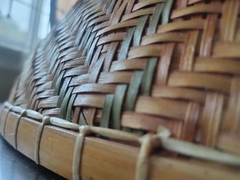 Close-up of wicker basket