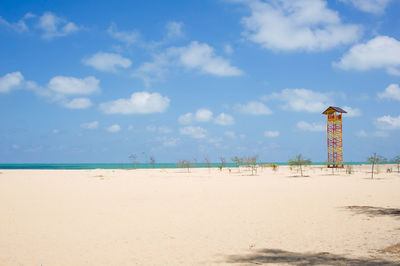 Scenic view of beach against sky