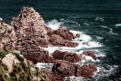 Scenic view of rocky beach