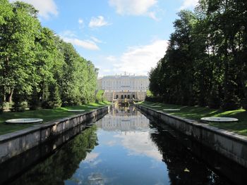 View of fountain in park