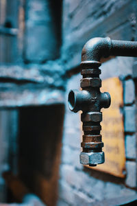 Close-up of faucet outdoors