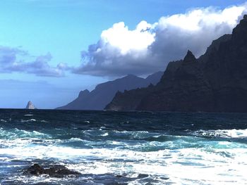 View of sea against cloudy sky