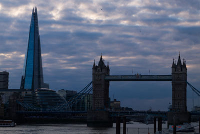 View of london bridge along side the shard