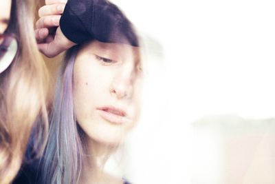 Close-up portrait of a young woman