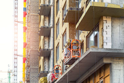 Low angle view of construction site in building