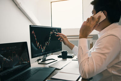 Man working on table