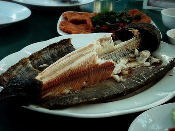 Close-up of served food