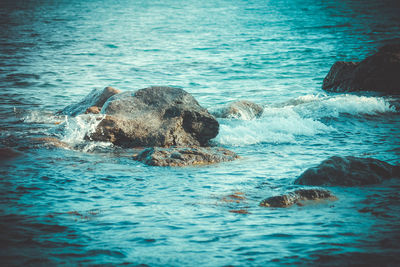 Rocks in sea