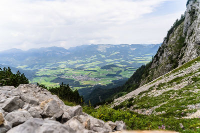 Scenic view of mountains against sky