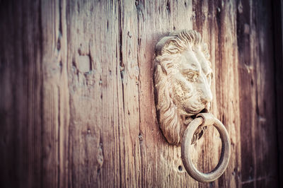 Close-up of wooden door