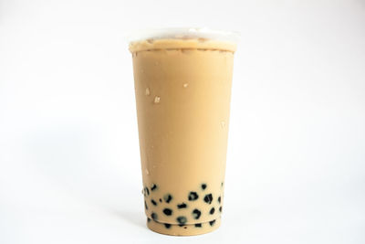Close-up of coffee against white background
