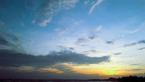 Scenic view of landscape against sky at sunset