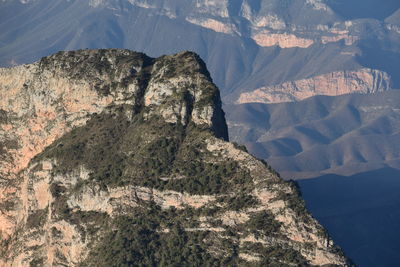 Low angle view of rock formations