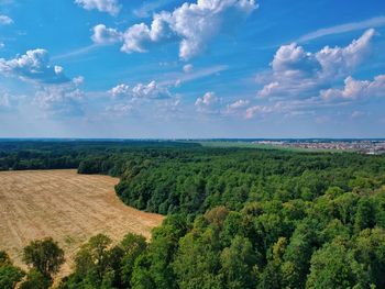 Scenic view of land against sky