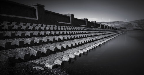 Panoramic view of cemetery against clear sky