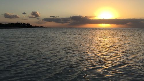 Scenic view of sea at sunset