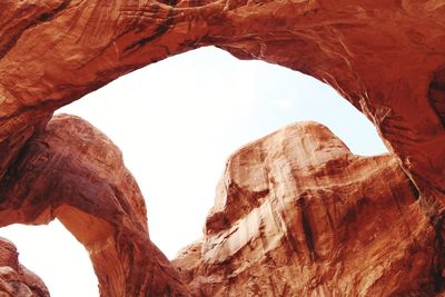 Low angle view of rock formation