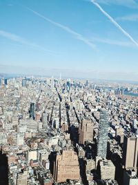 High angle view of cityscape against sky