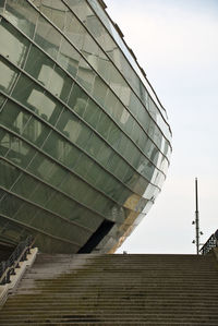 Low angle view of modern building against sky