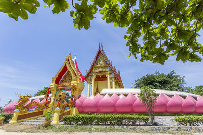 Low angle view of traditional building against sky