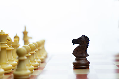 Close-up of chess pieces