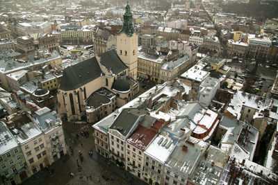 High angle view of cityscape