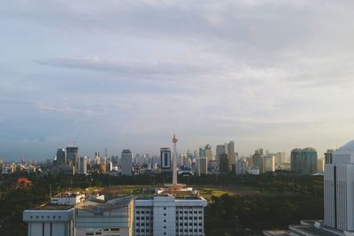 High angle view of city