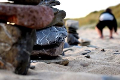 Rear view of rocks on land